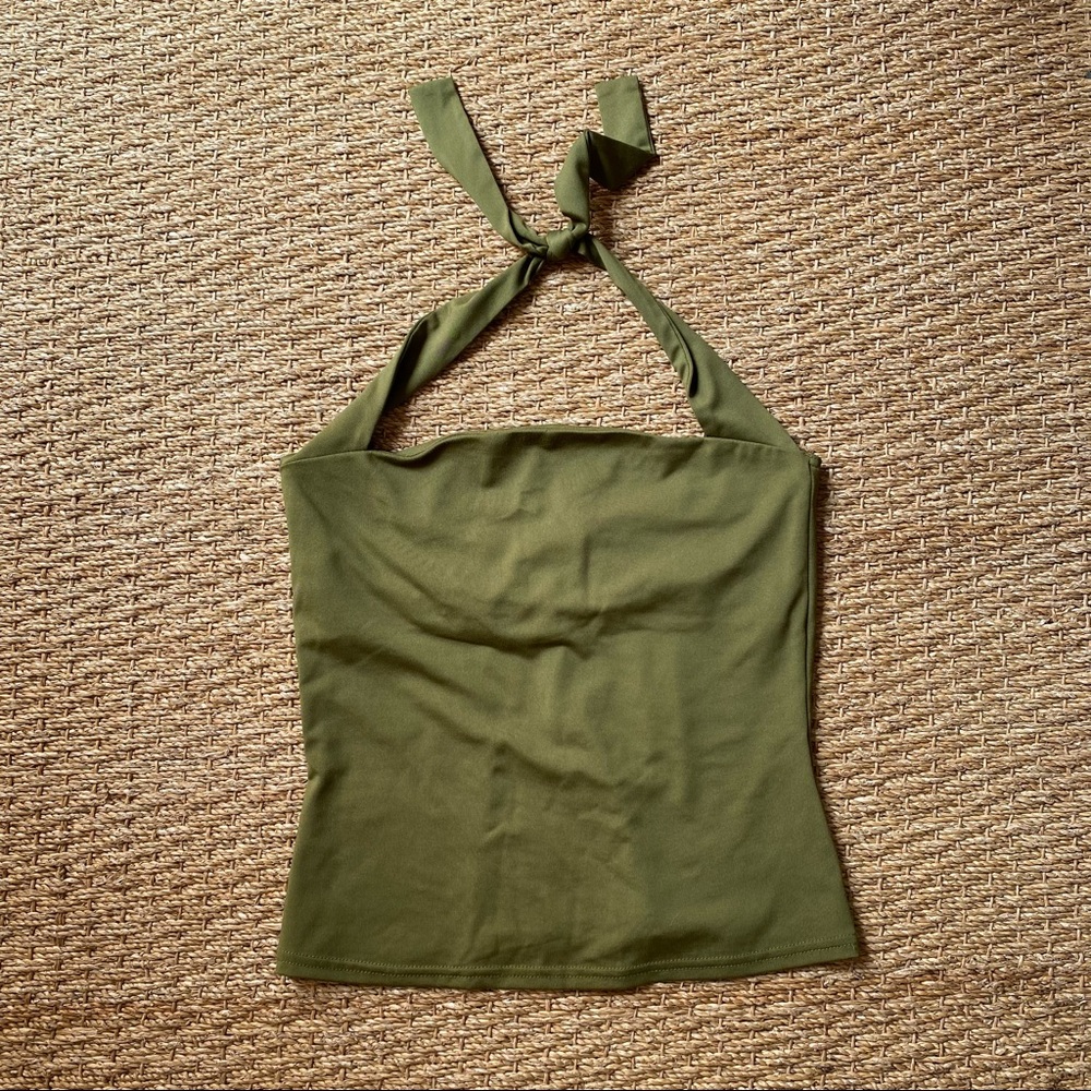 Olive green Spiegel halter top size small